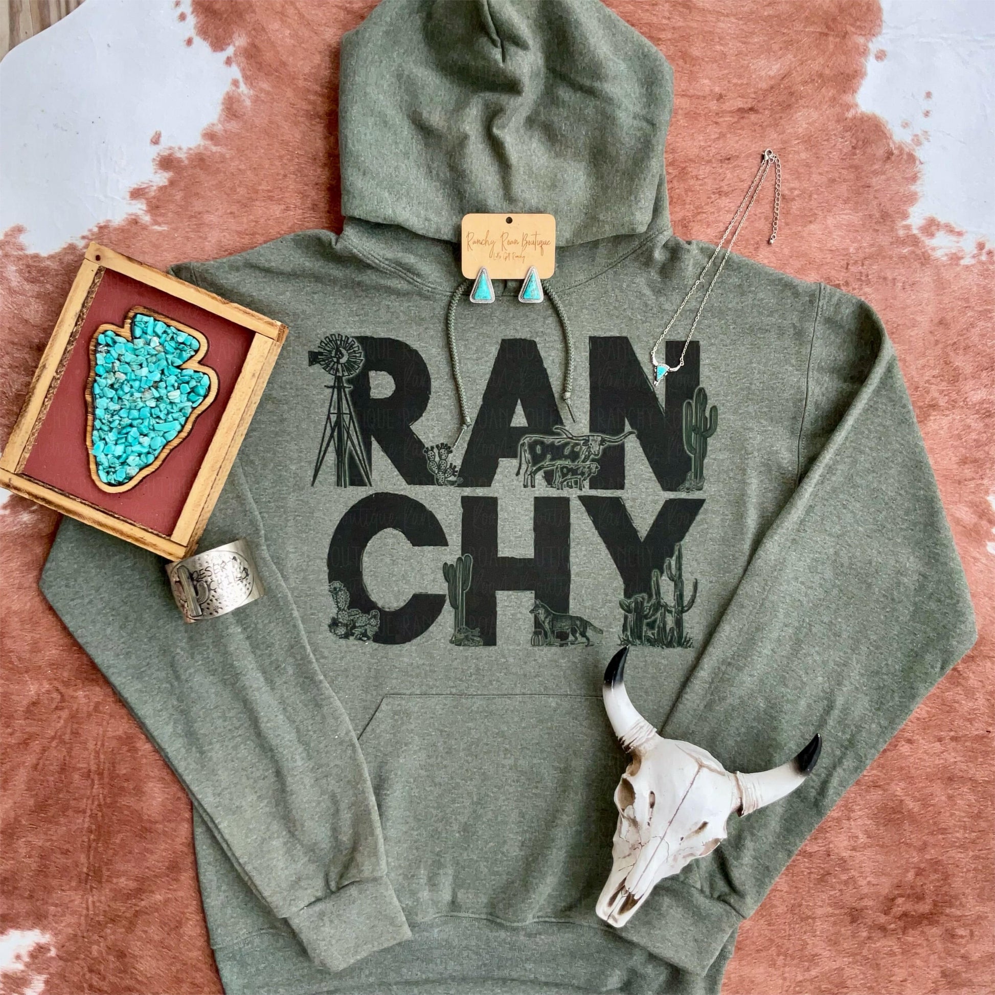 Ranchy Western Cowboy Hoodie - Ranchy Roan Boutique 