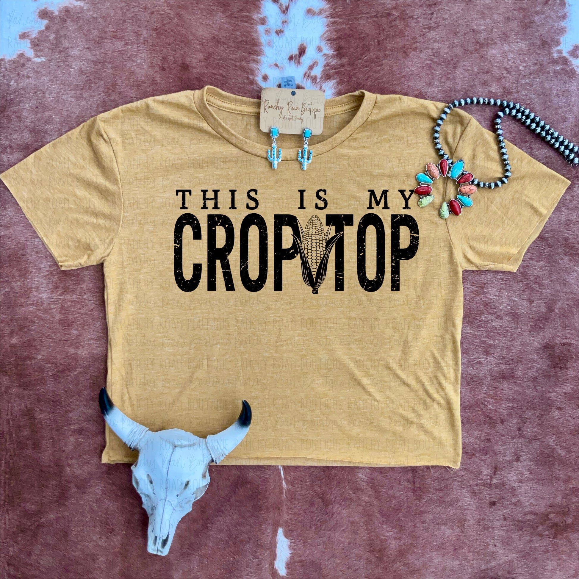 This is My Crop Top Western Cropped Shirt - Ranchy Roan Boutique 