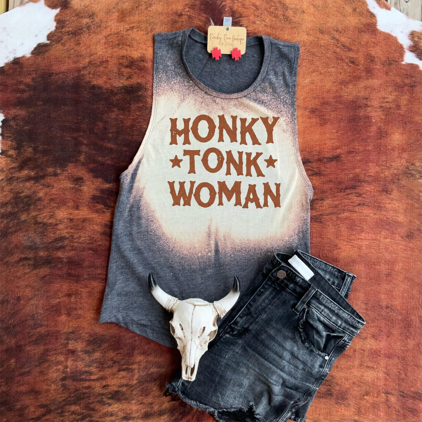 Honky Tonk Woman Western Festival Muscle Tank - Ranchy Roan Boutique 