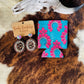 Pink Squash Blossom Tooled Western Print Koozie