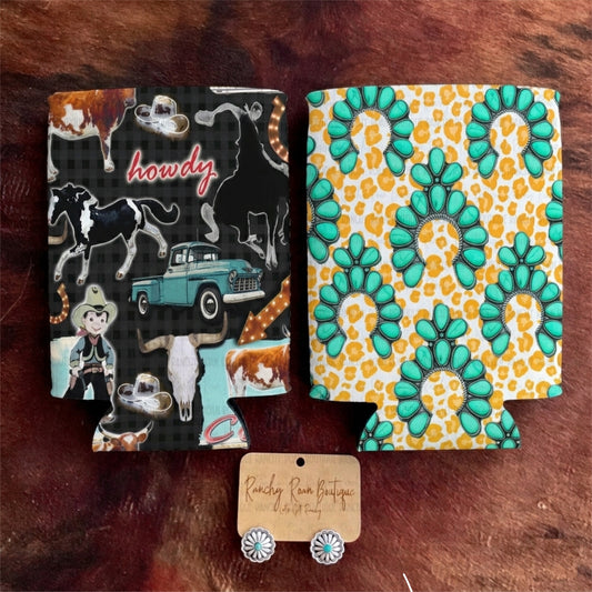 Howdy Cowboy Concho Western Koozie