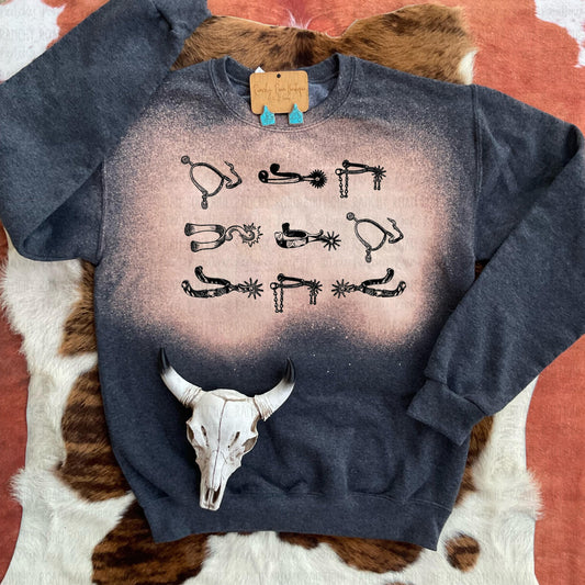 Cowboy Spurs Western Sweatshirt - Ranchy Roan Boutique 