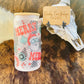 Merry Cowboy Christmas Frosted Glass Tumbler