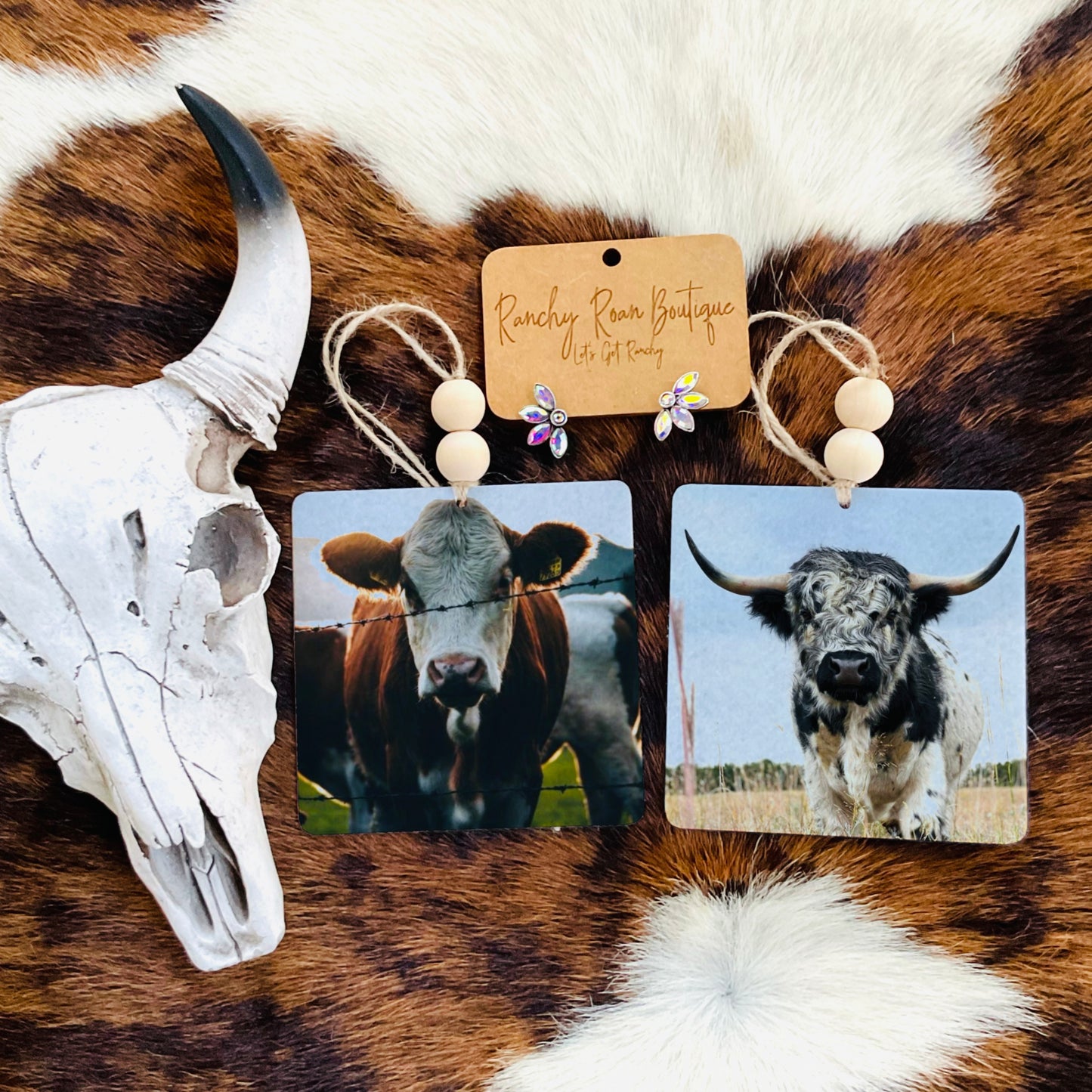 Highland & Bull Portrait Western Freshie | Western Air Freshener Wholesale