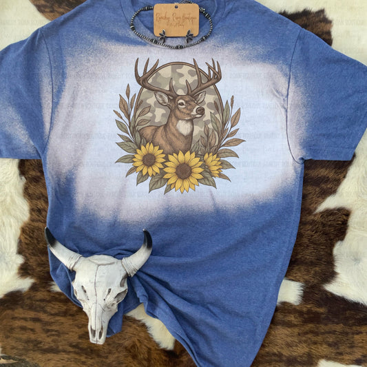 Vintage Sunflower Buck Western Tee