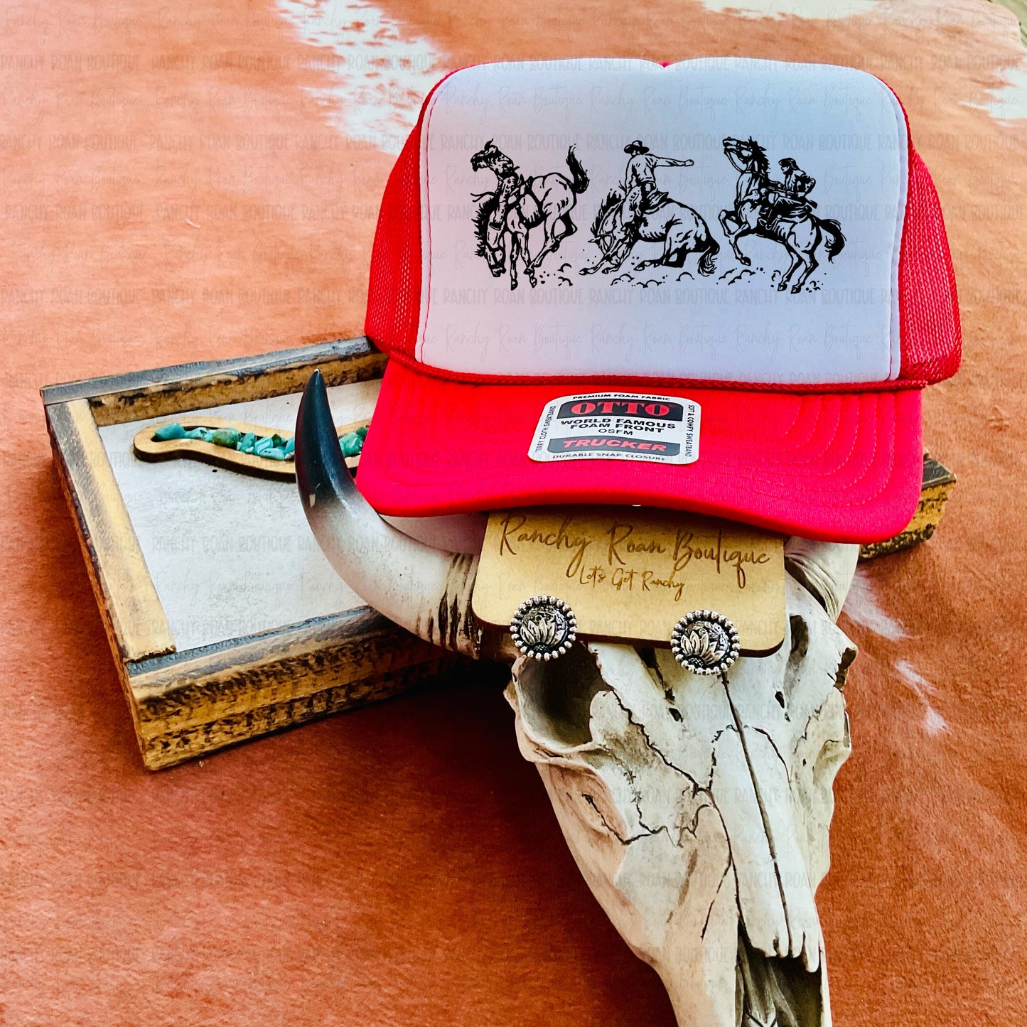 Roping Cowboy Western Trucker Hat