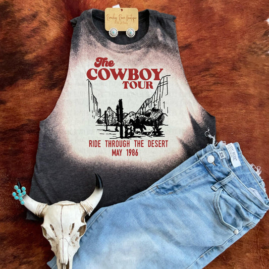 Cowboy Tour Western  Crop Top - Ranchy Roan Boutique 