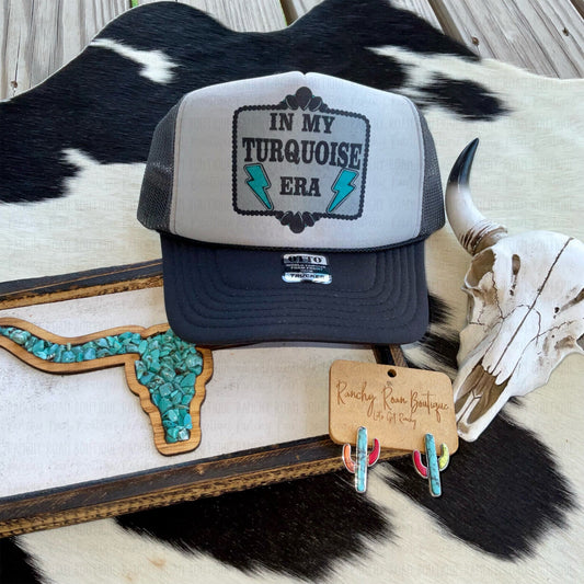 In My Turquoise Era Western Foam Front Trucker Hat - Ranchy Roan Boutique 