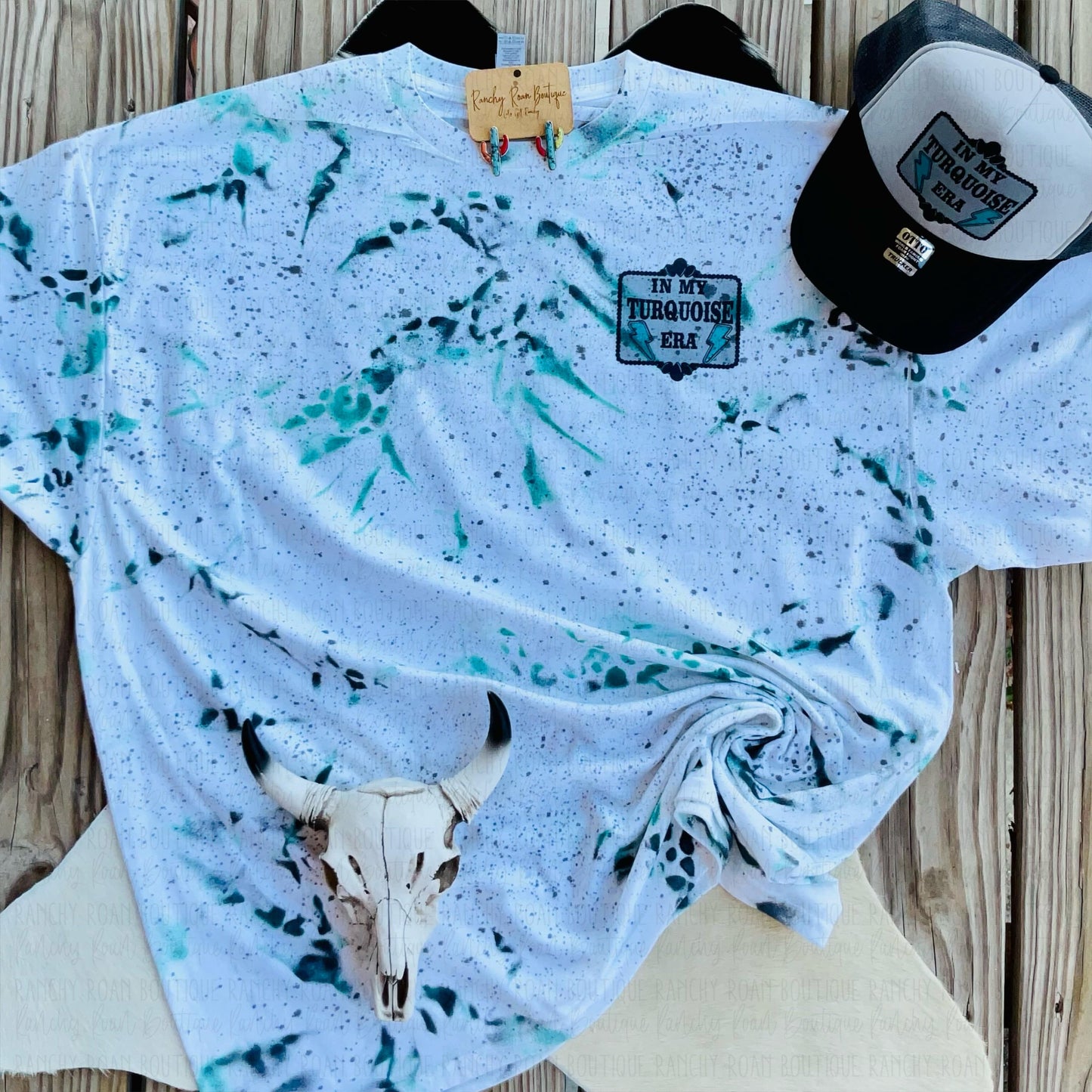 Distressed In My Turquoise Era Western T-shirt - Ranchy Roan Boutique 