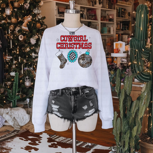 Cowgirl Christmas Western Graphic Sweatshirt