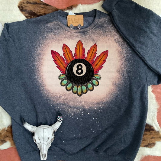 Eight Ball Headdress Western Graphic Sweatshirt