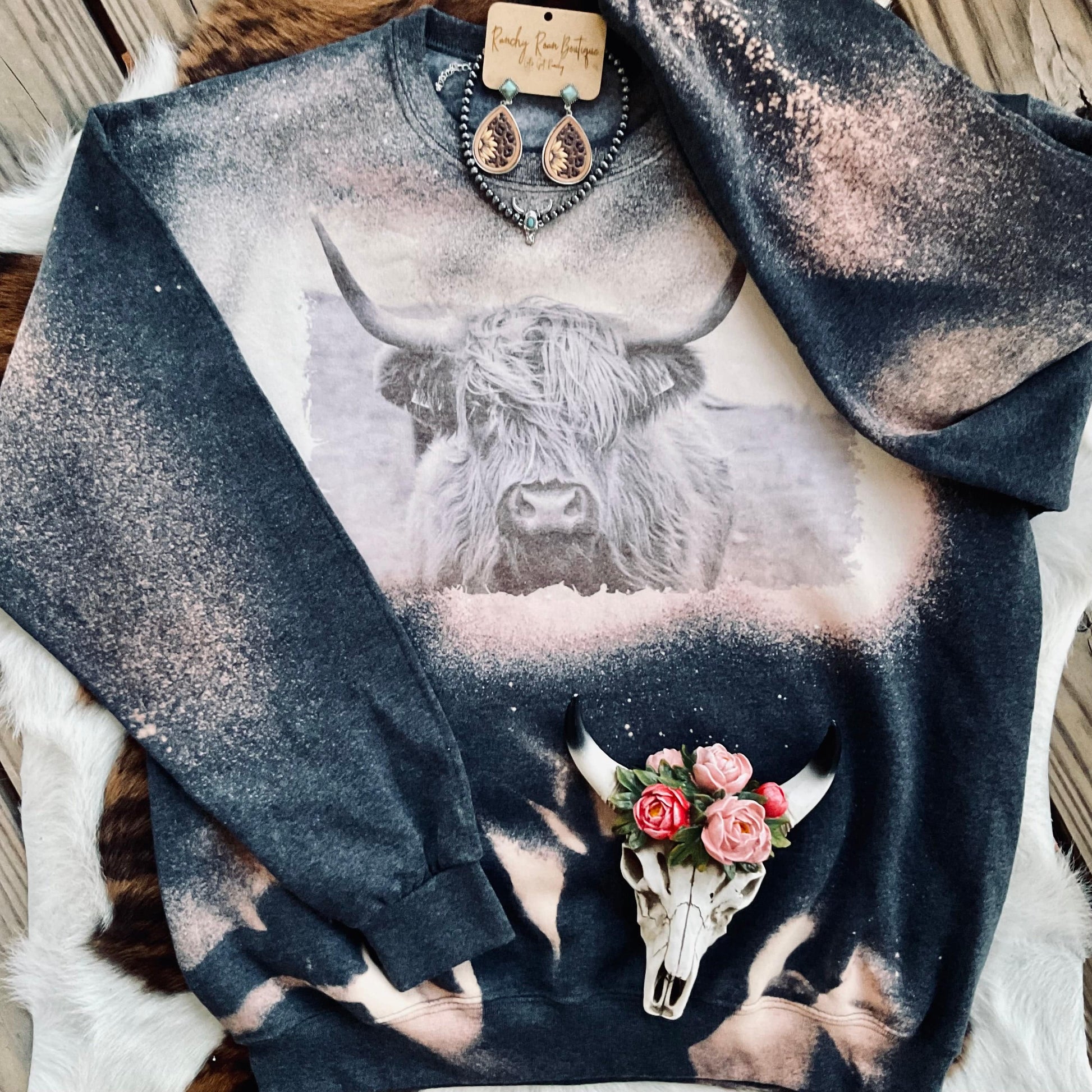 Highland Cowboy Distressed  Sweatshirt.