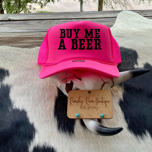 Buy Me A Beer  Western Foam Front Trucker Hat - Ranchy Roan Boutique 