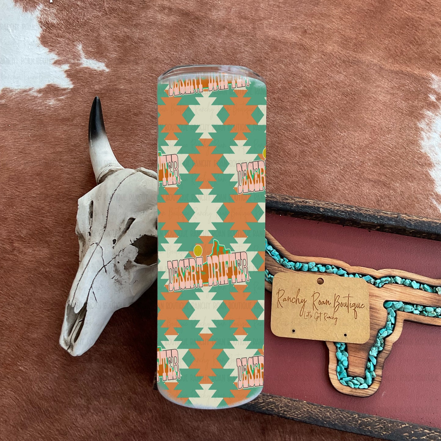 Desert Drifter Retro Aztec Western Skinny Tumbler