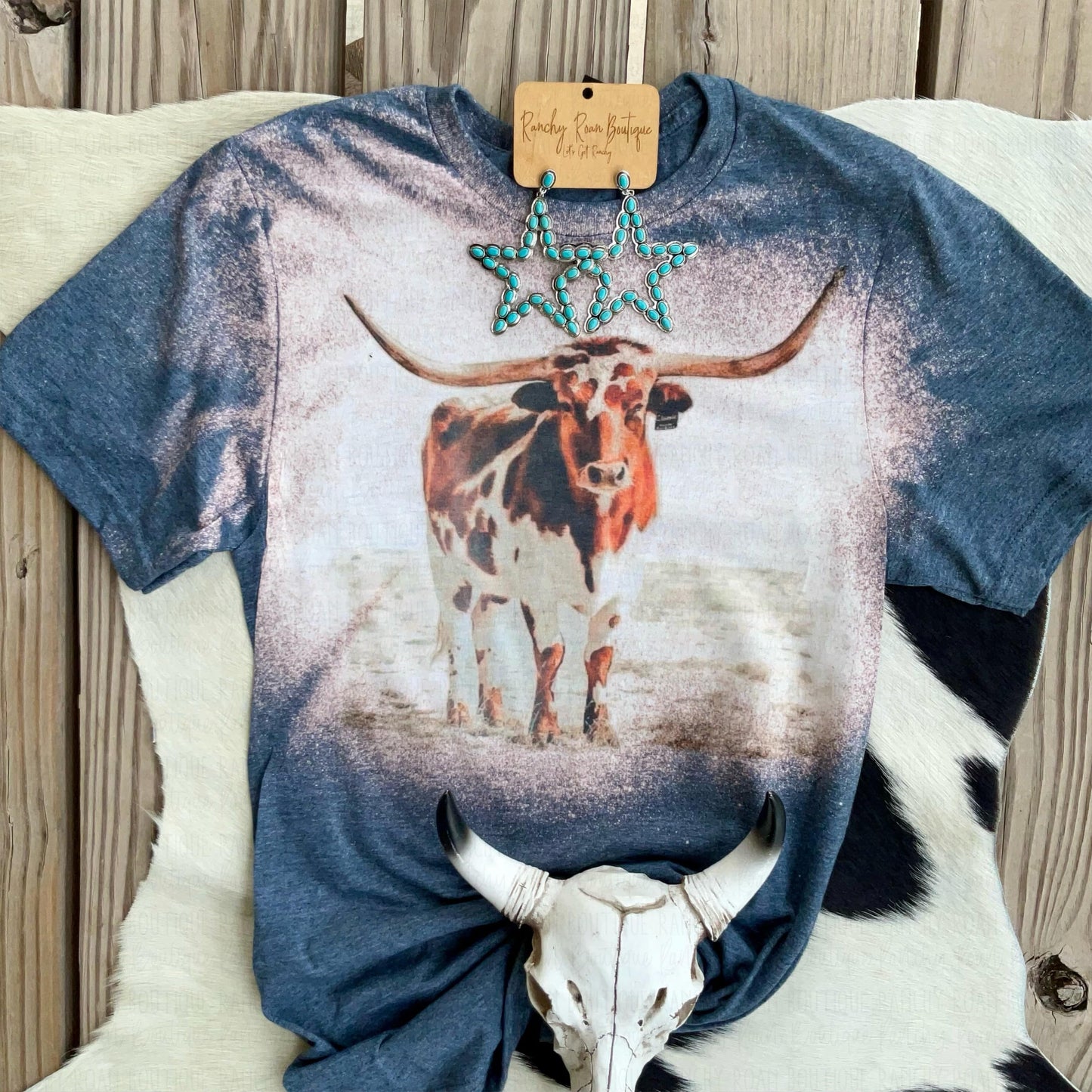 Longhorn Western Tee - Ranchy Roan Boutique 