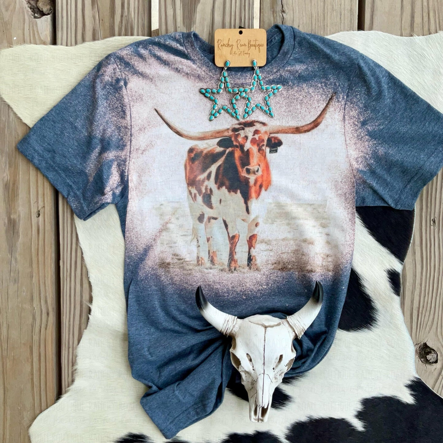 Longhorn Western Tee - Ranchy Roan Boutique 