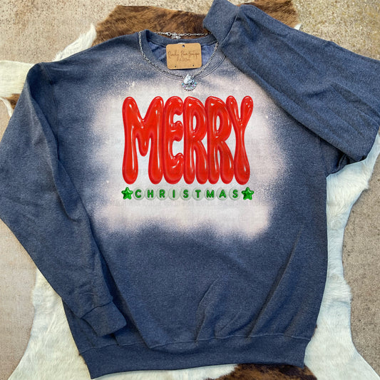 Merry Christmas Retro Western Graphic Sweatshirt