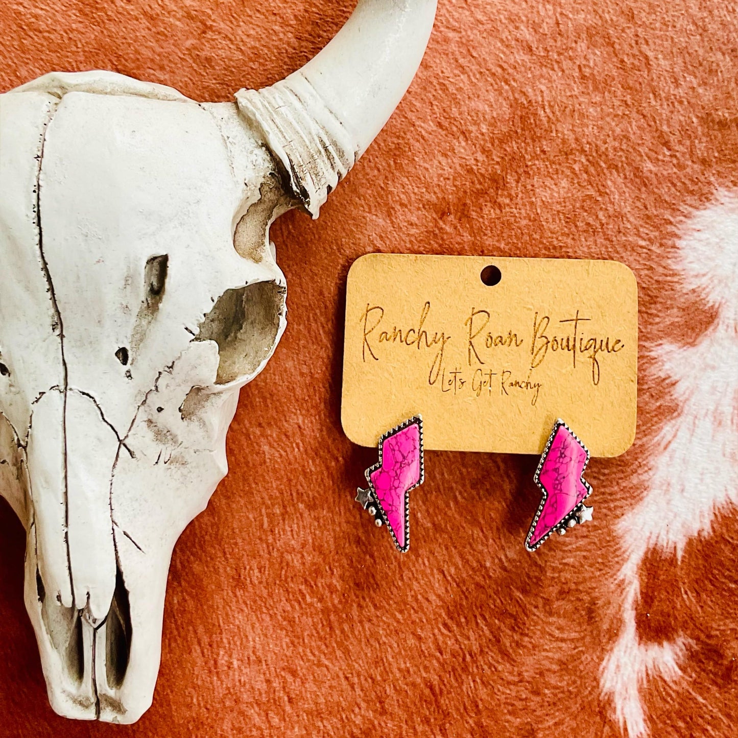 Neon Lightning Bolt Western Earrings - Ranchy Roan Boutique 