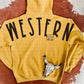 Western Ranchy Graphic Hoodie featuring bold sublimated back lettering in a soft unisex fit.