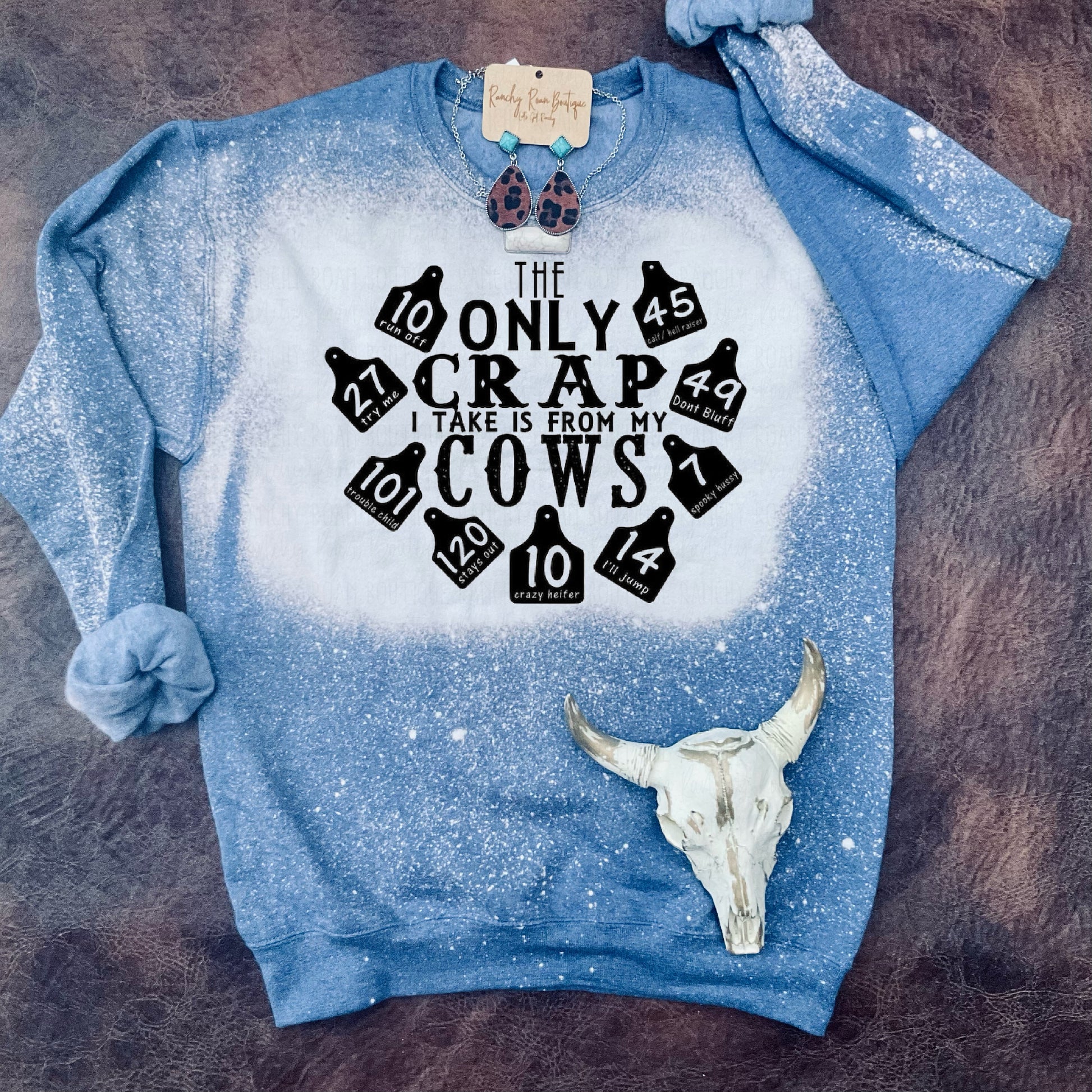 Cow Tag Western Sweatshirt - Ranchy Roan Boutique 