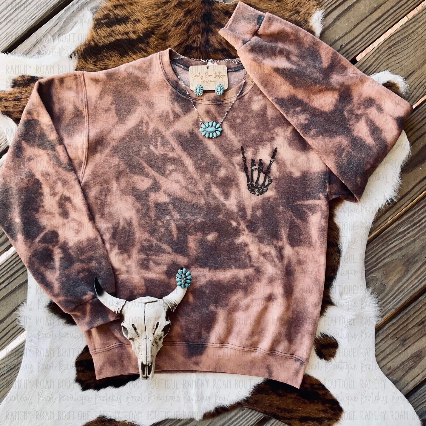 Grunge Distressed Sweatshirt - Ranchy Roan Boutique 