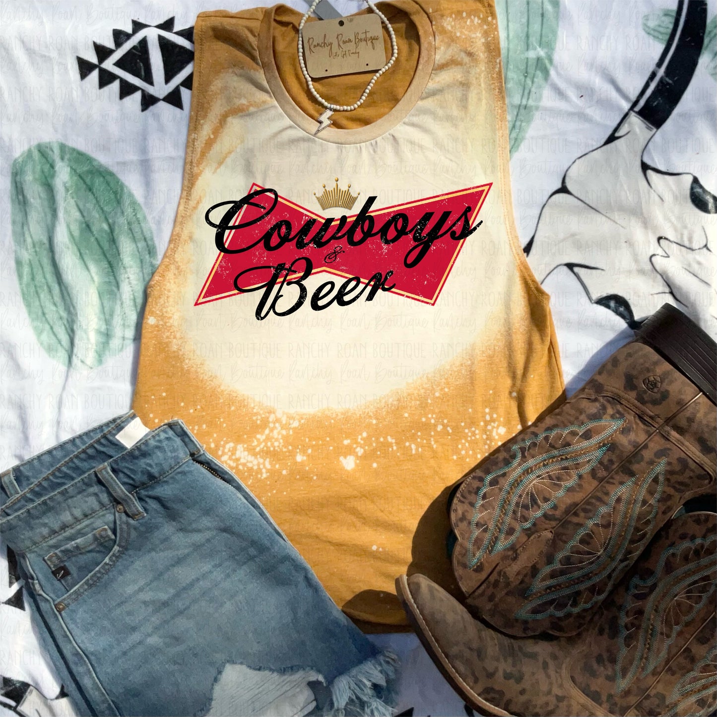 Cowboys and Beer Festival Tank - Ranchy Roan Boutique 