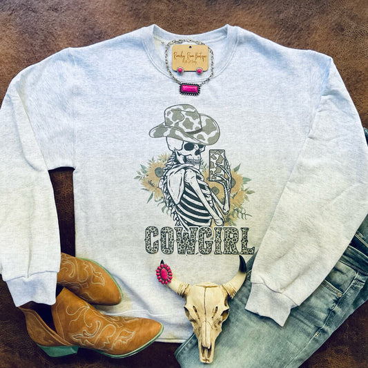 Skelly Cowgirl Western Sweatshirt - Ranchy Roan Boutique 