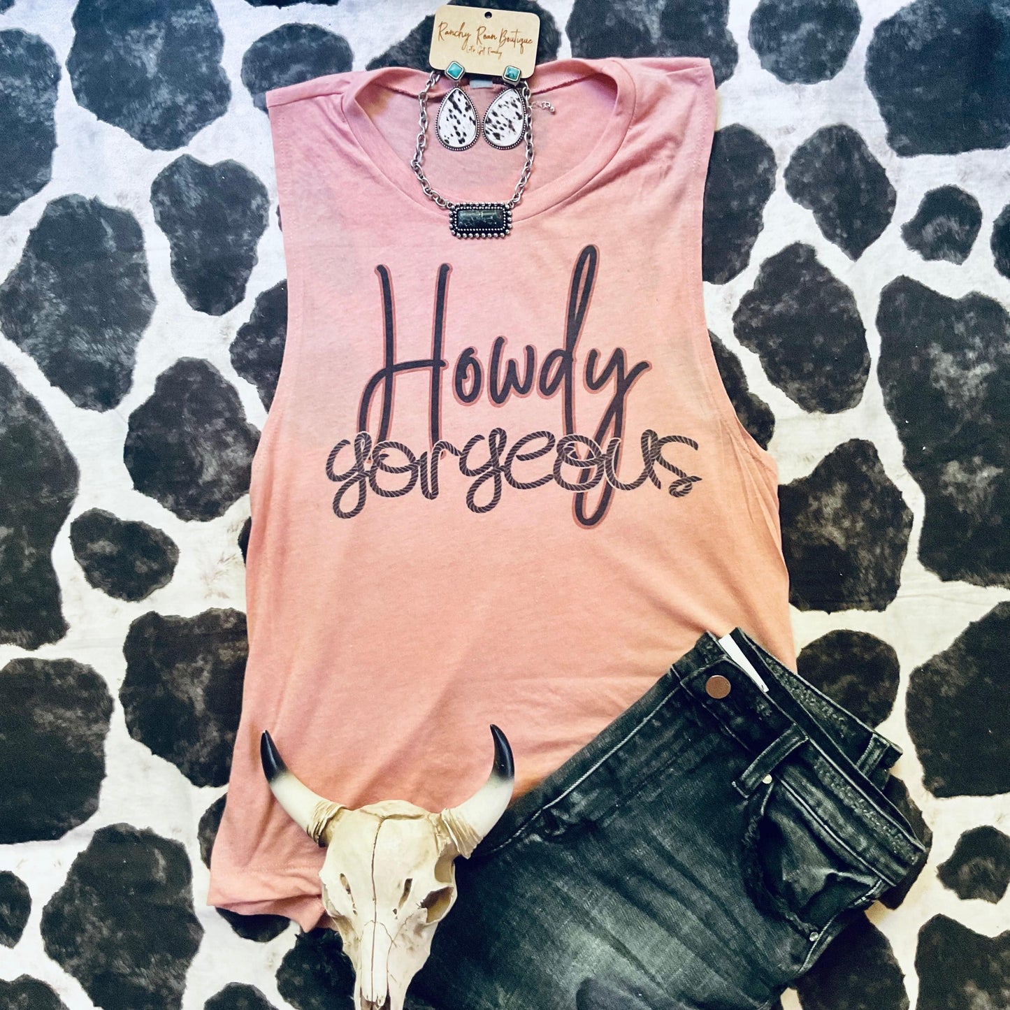 Howdy Gorgeous Tank - Ranchy Roan Boutique 