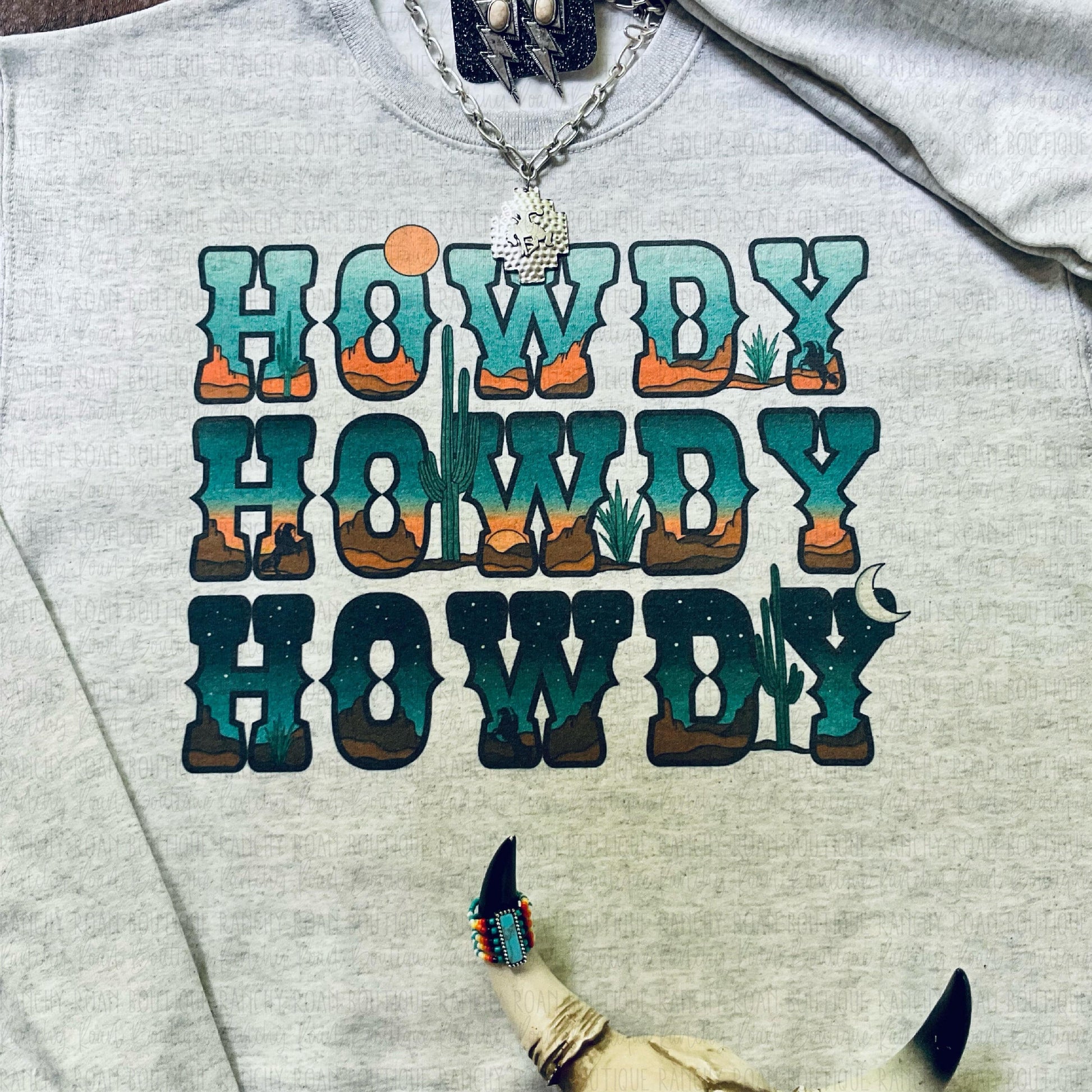 Howdy Howdy Howdy Desert Cowboy Sweatshirt - Ranchy Roan Boutique 