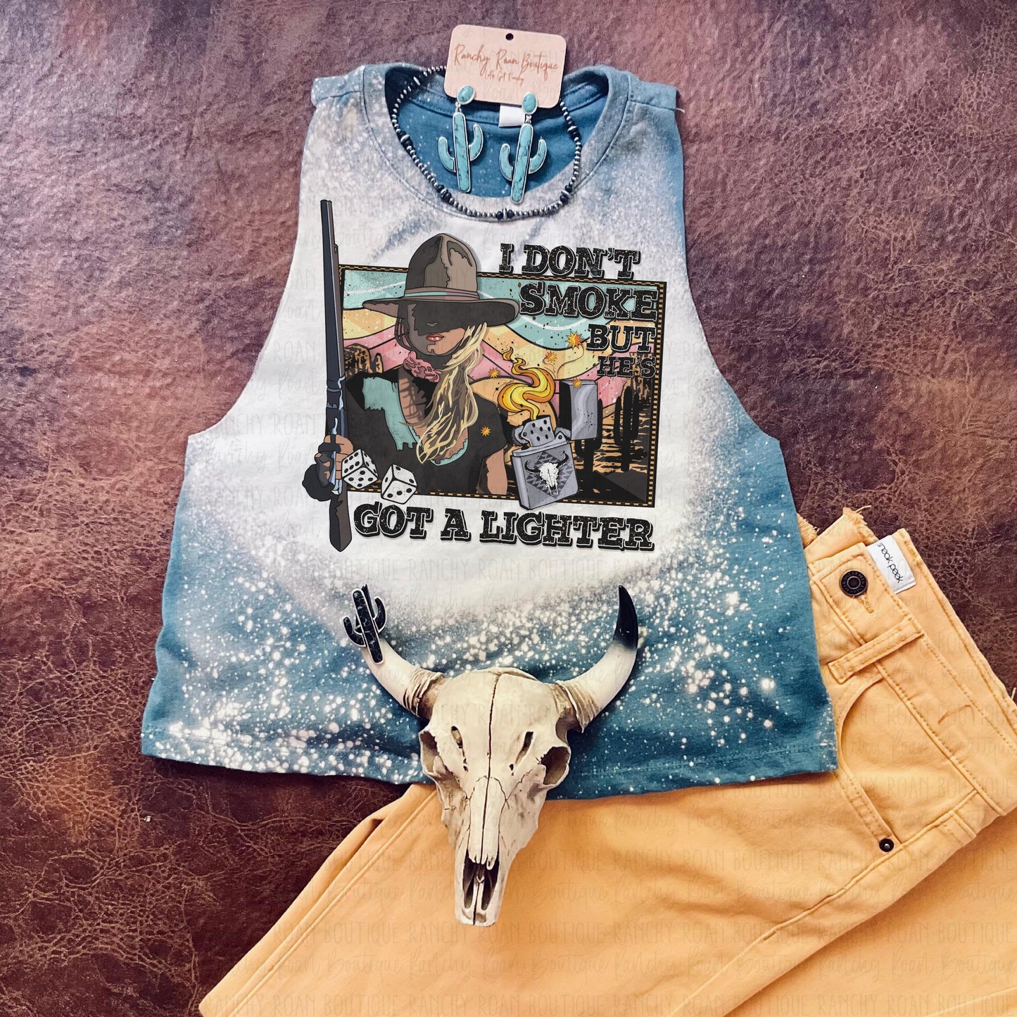 He’s Got a Lighter Western Cowgirl Crop - Ranchy Roan Boutique 