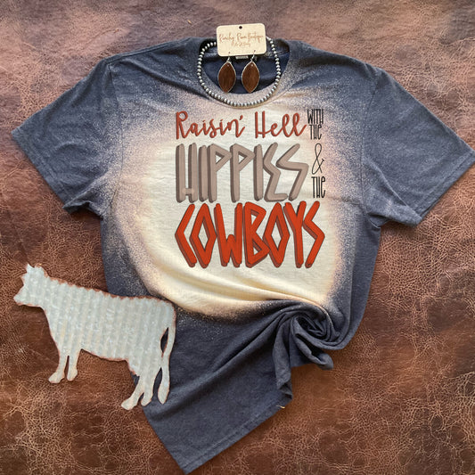 Cowboys & Hippies Western Tee - Ranchy Roan Boutique 