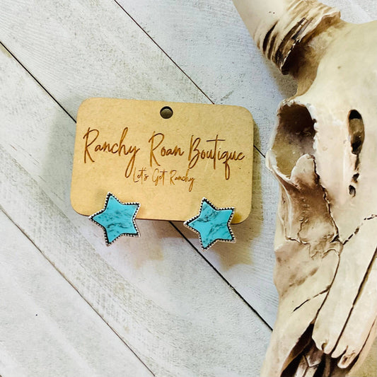 ⭐️Star Stone Stud Earrings - Ranchy Roan Boutique 