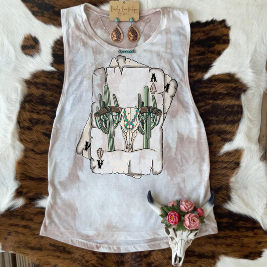 Aces Cactus Skull Festival Tank - Ranchy Roan Boutique 