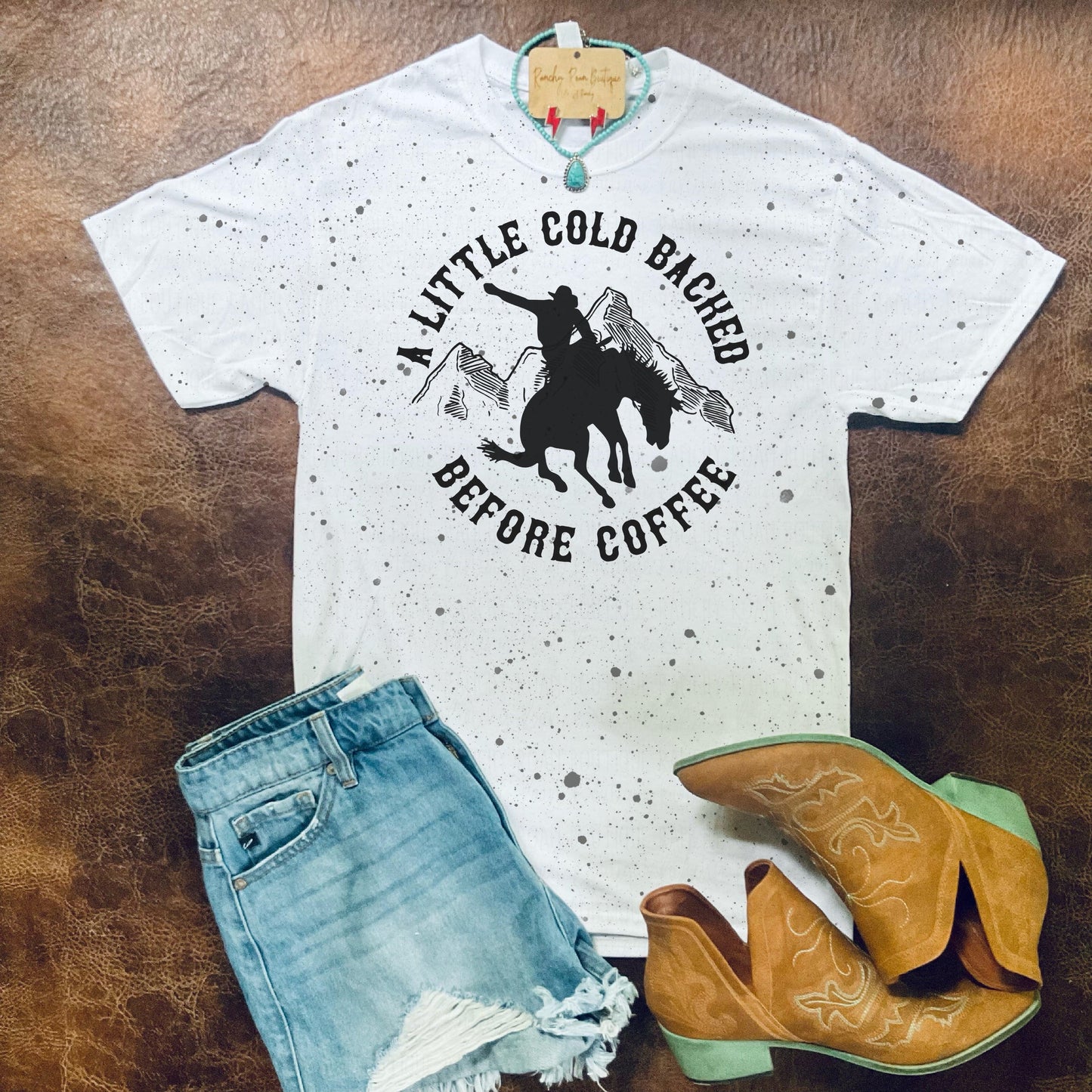 A Little Cold Backed Western Bronc Tee - Ranchy Roan Boutique 