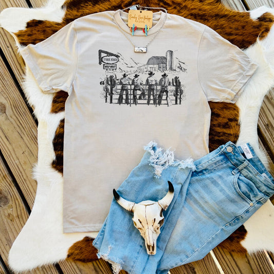 End of the West Cowboy Tee - Ranchy Roan Boutique 