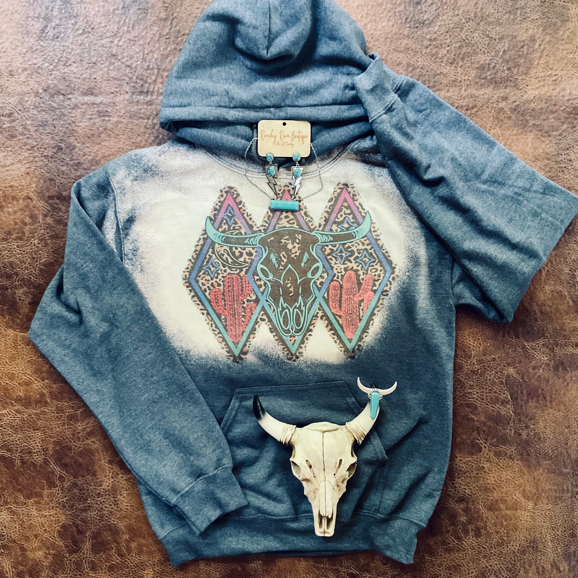 Neon Bull Western Hoodie - Ranchy Roan Boutique 