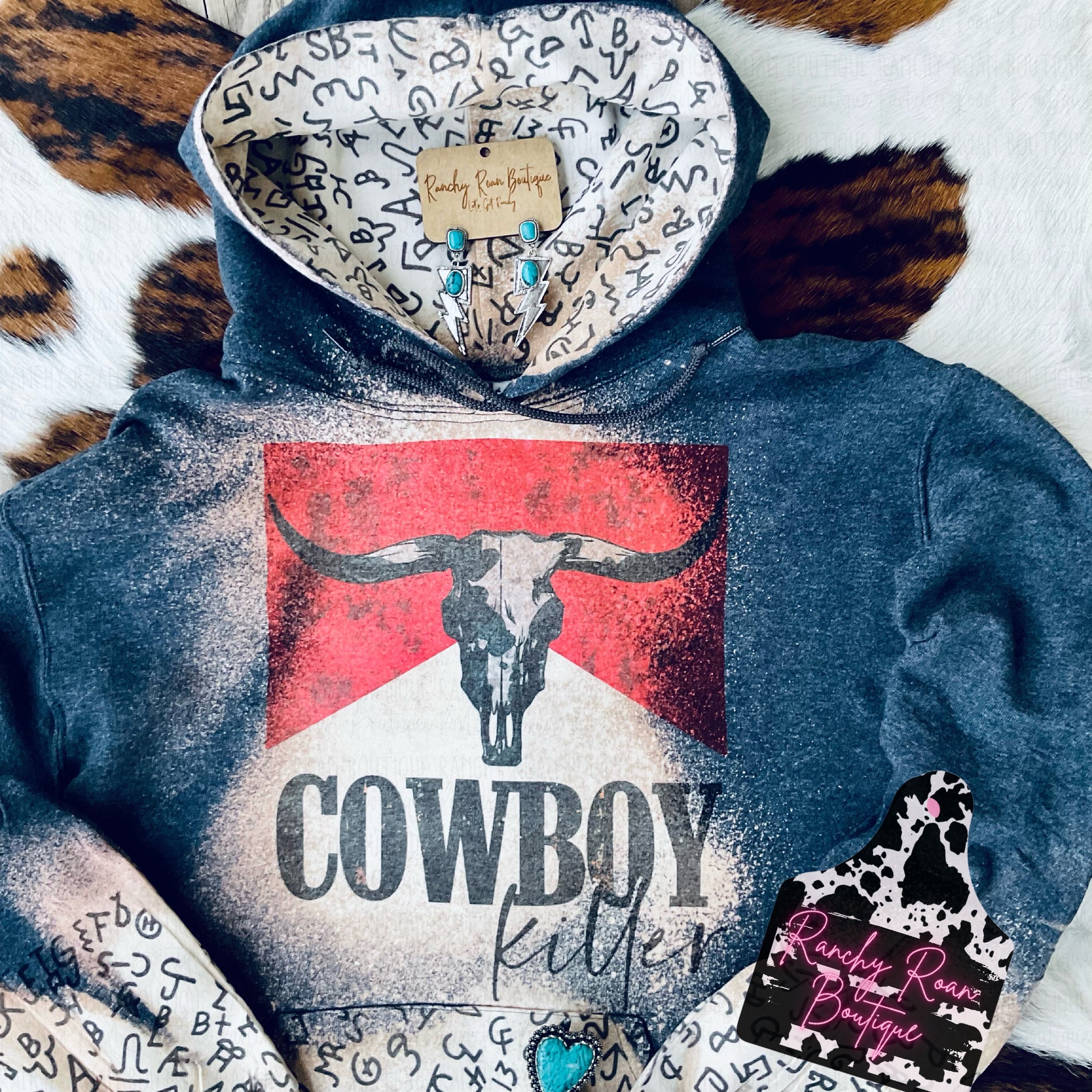 Branded Cowboy Killer Hoodie - Ranchy Roan Boutique 