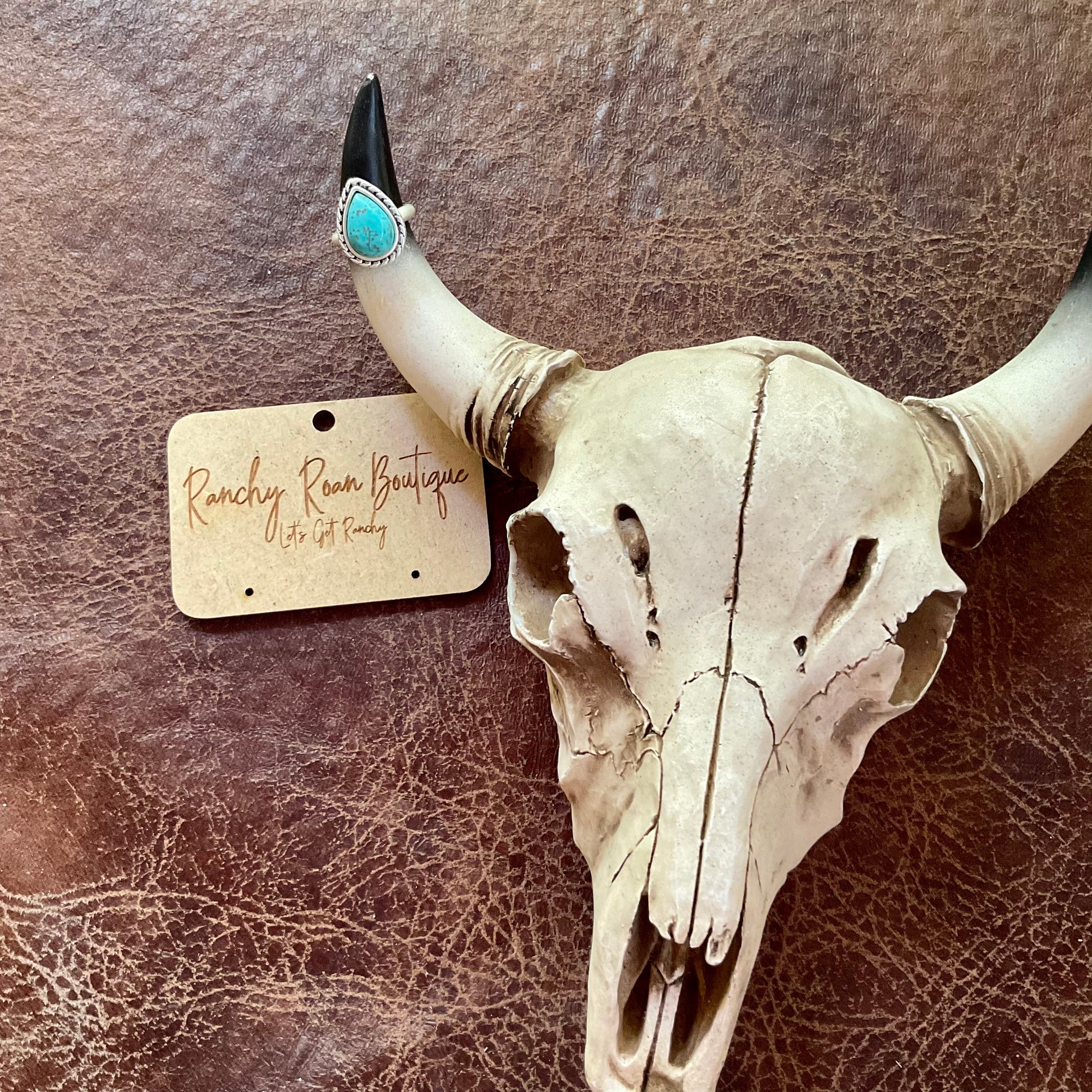 Pear Turquoise Western Ring - Ranchy Roan Boutique 