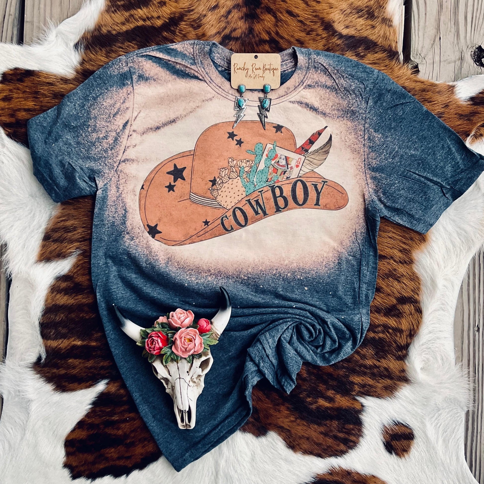 Western Hat Tee - Ranchy Roan Boutique 