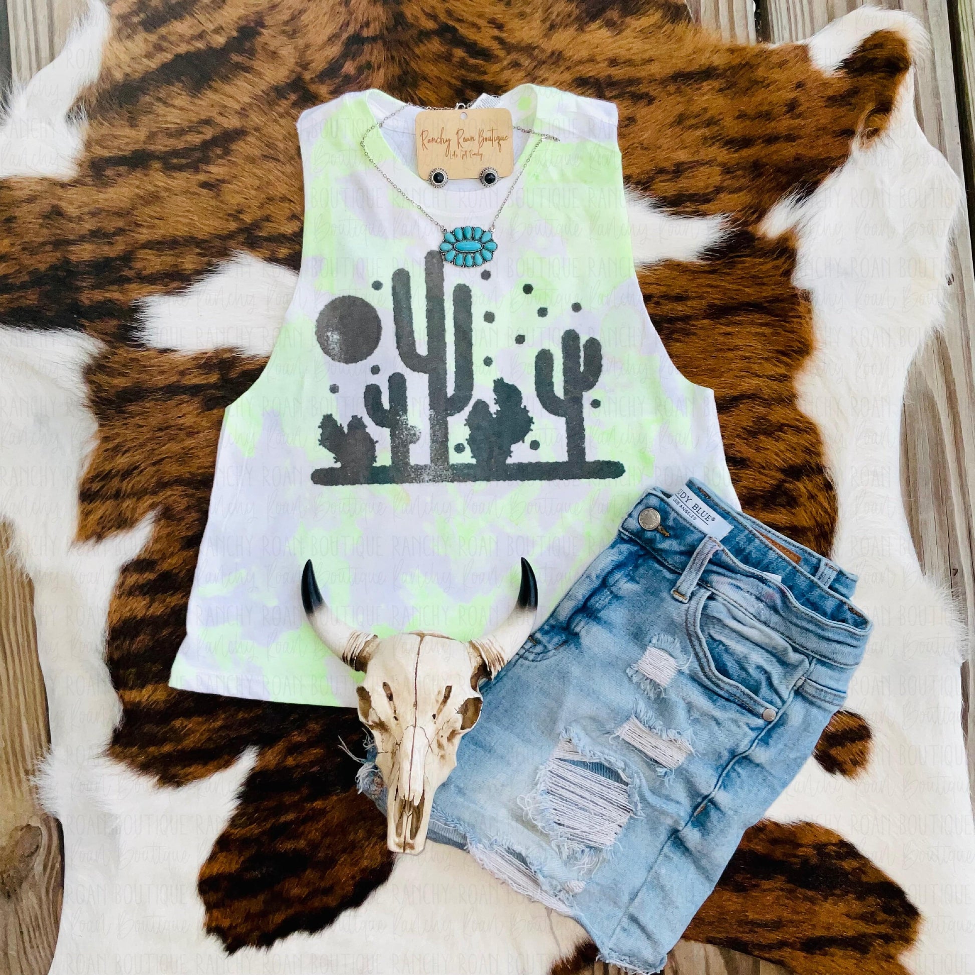 Neon Desert Landscape Crop - Ranchy Roan Boutique 