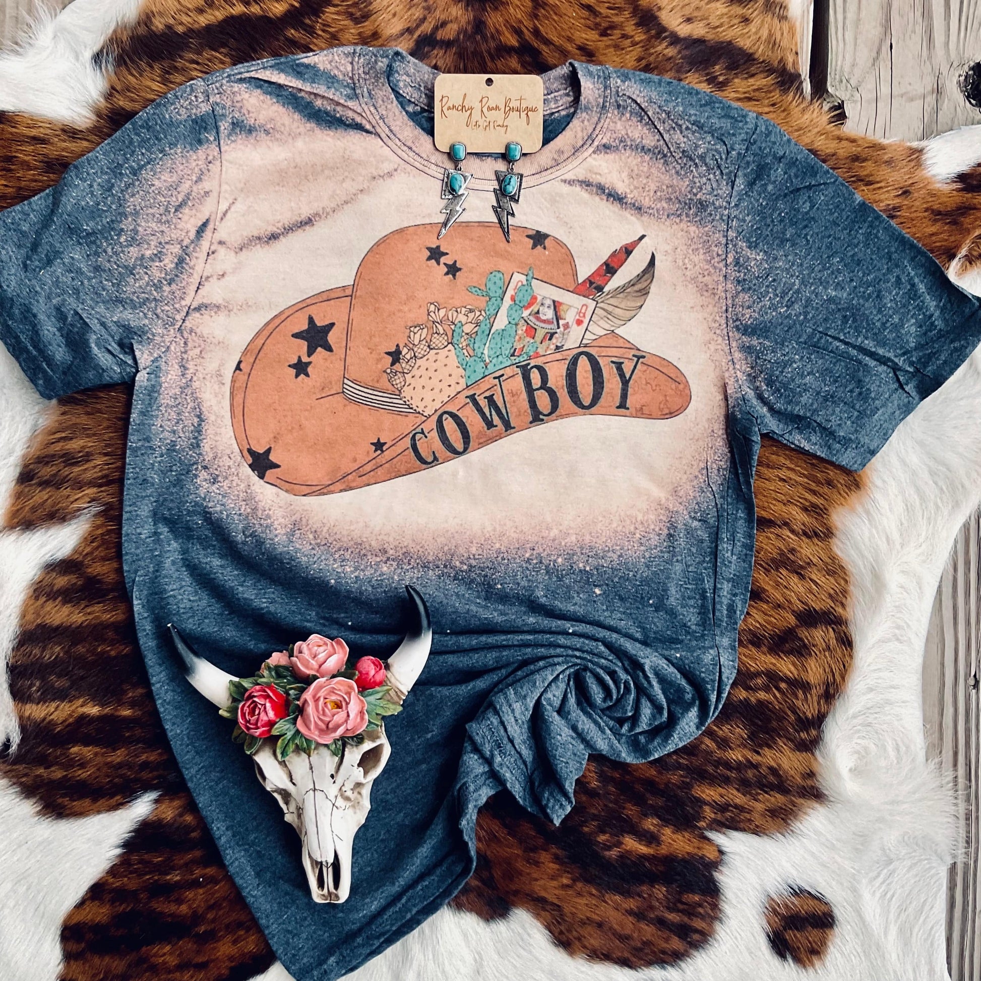 Western Hat Tee - Ranchy Roan Boutique 