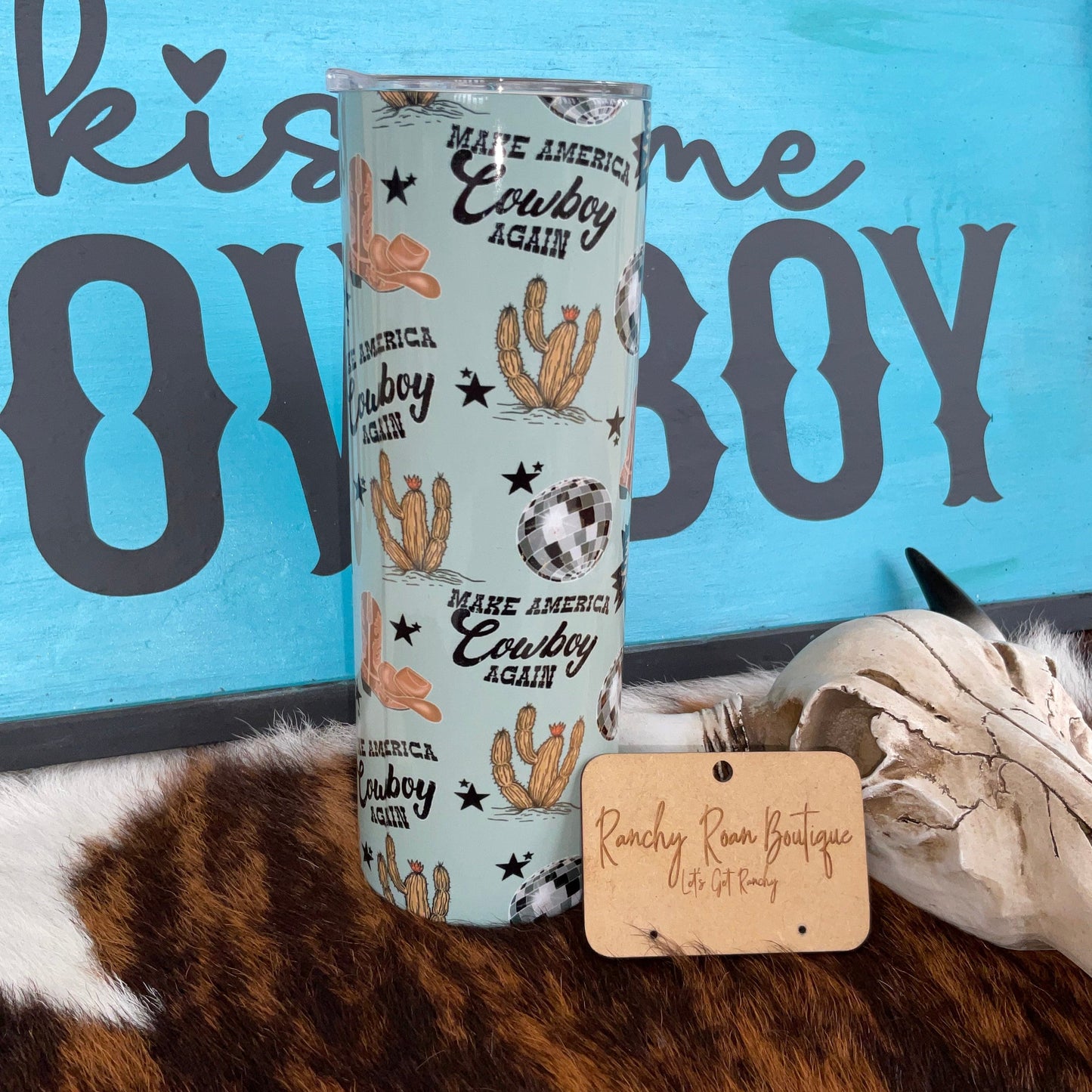 Make America Cowboy Again 20oz Skinny Tumbler - Ranchy Roan Boutique 