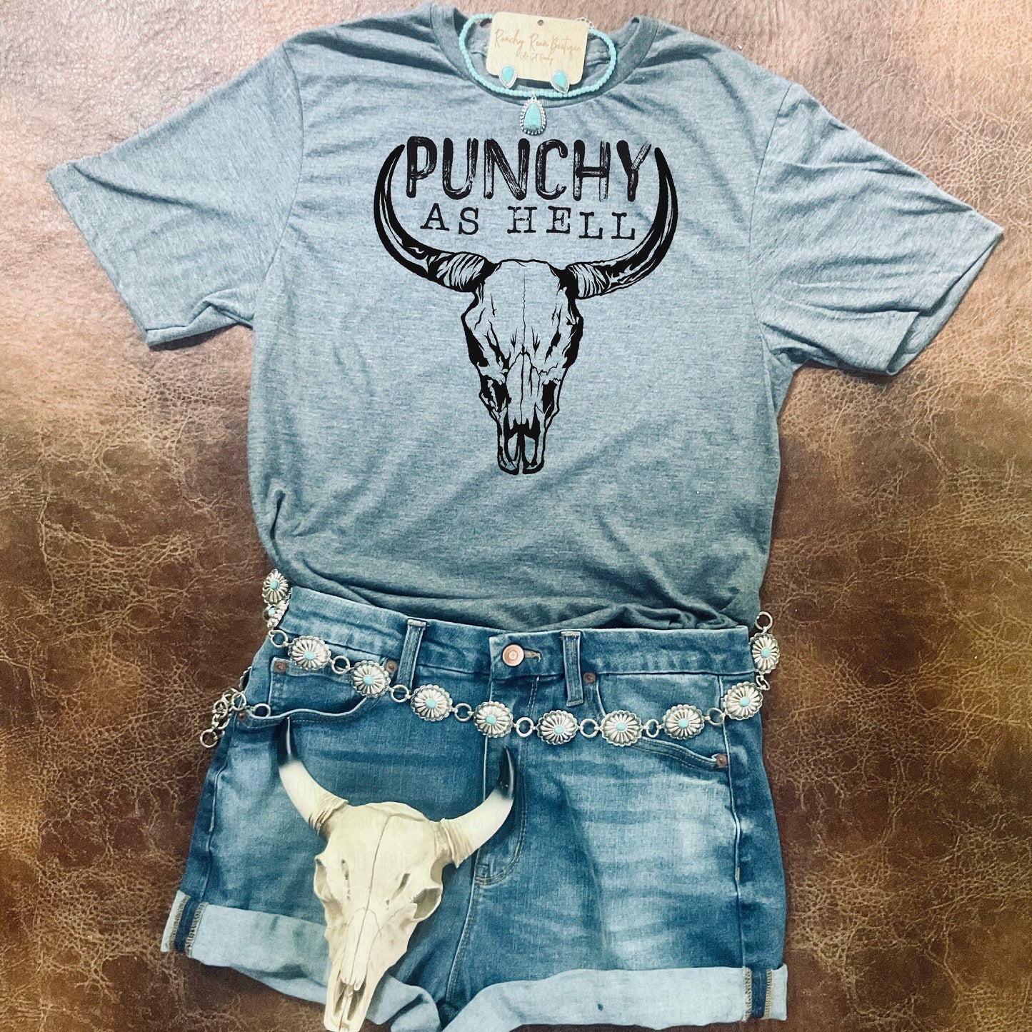 Punchy As Hell Tee - Ranchy Roan Boutique 