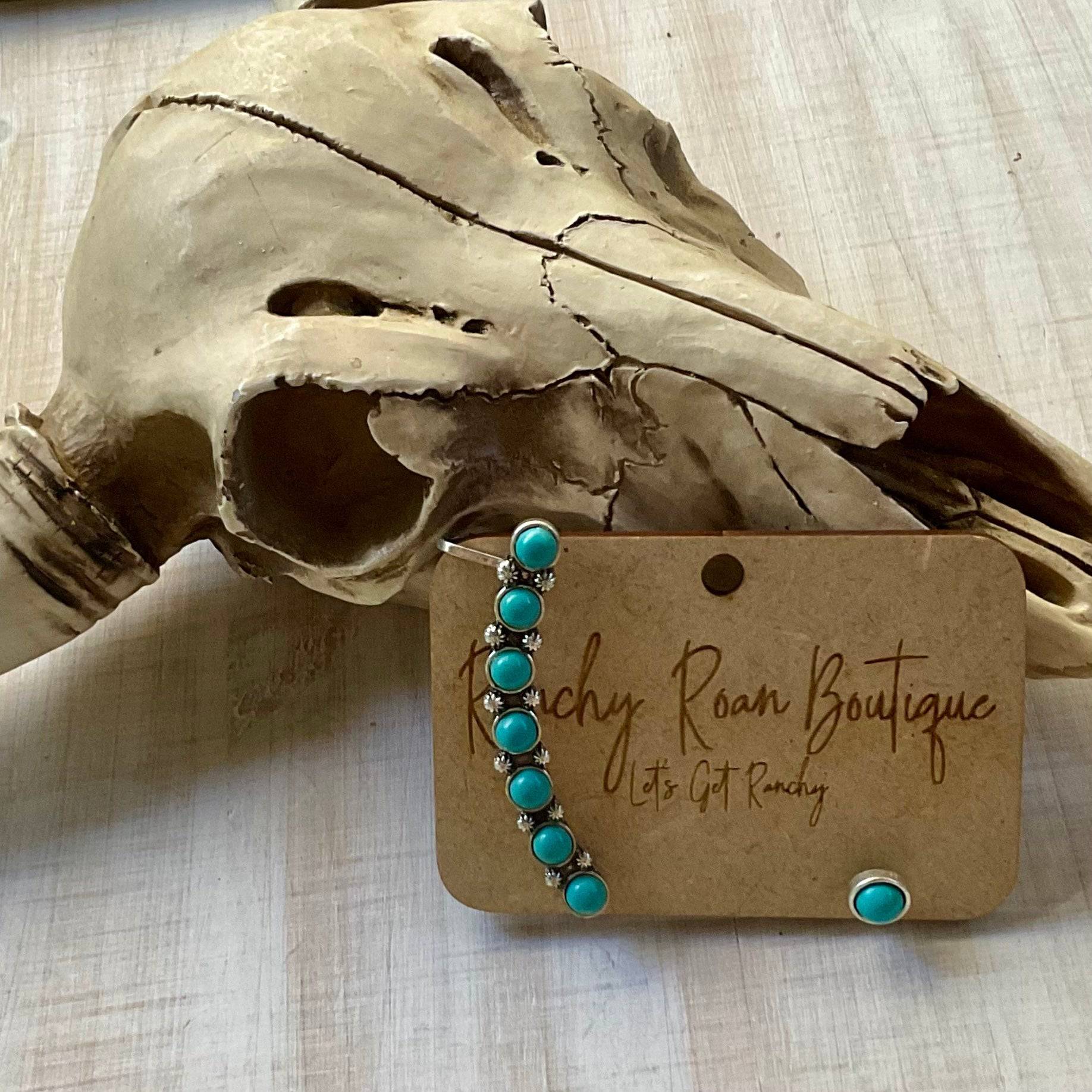 Western Stone Stud & Cuff Earring - Ranchy Roan Boutique 