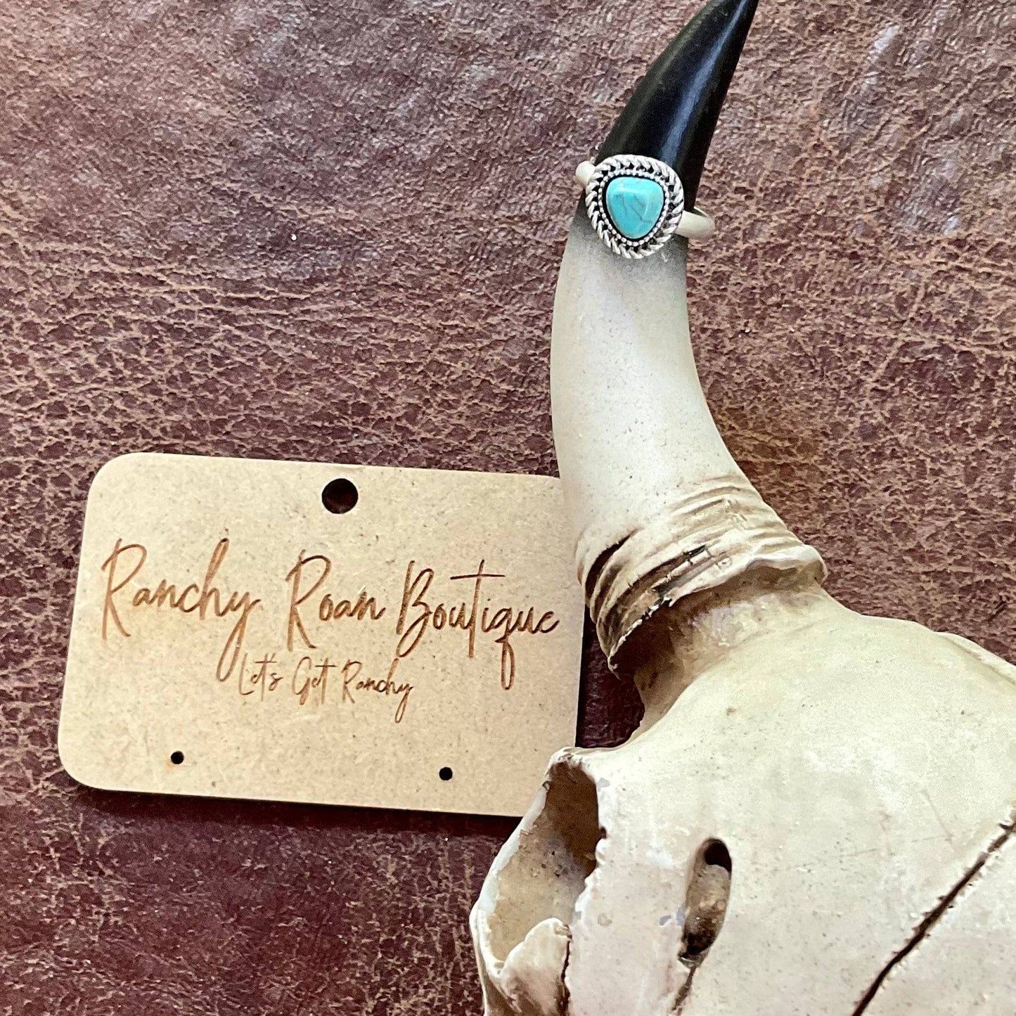 Triangle Turquoise Western Ring - Ranchy Roan Boutique 