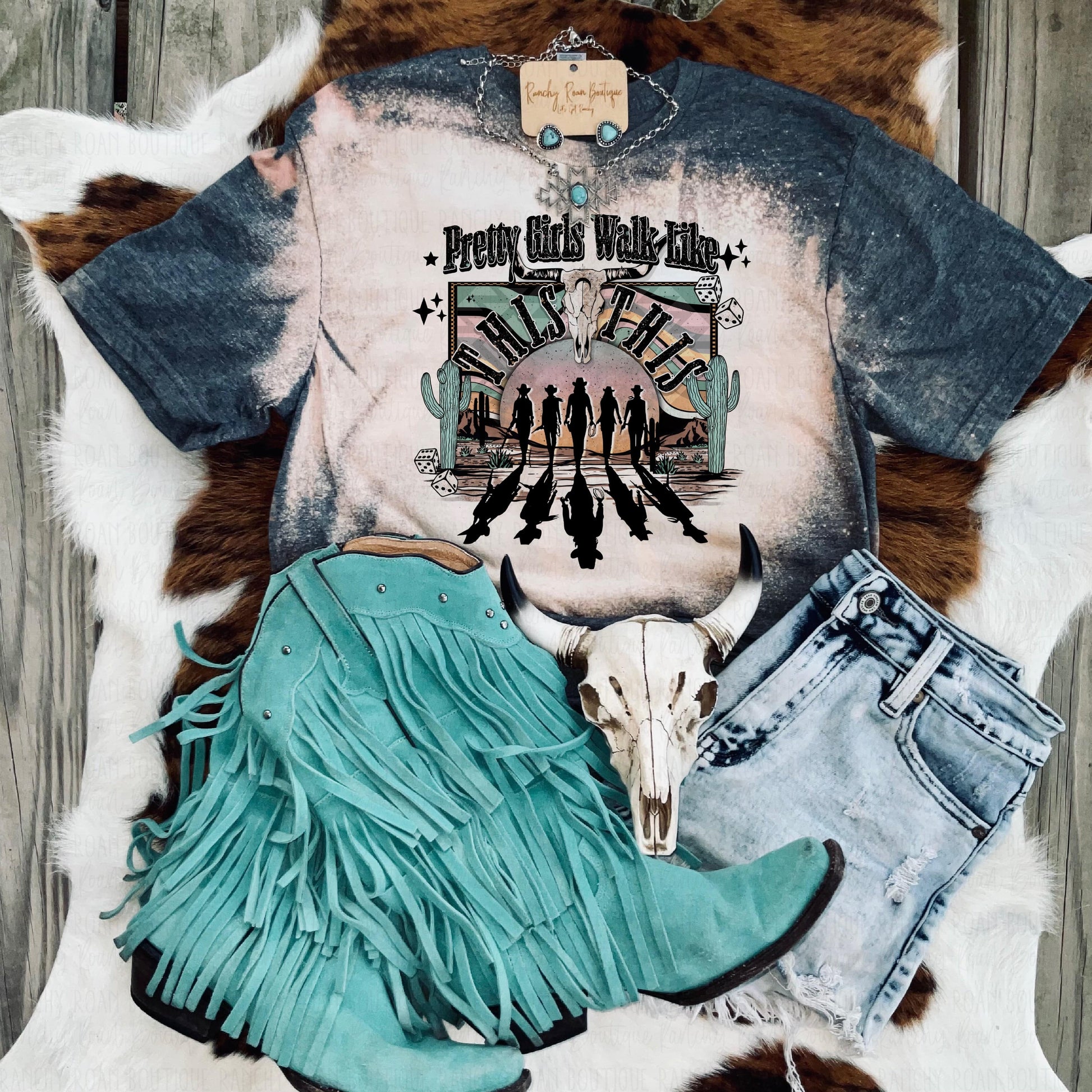 Pretty Girls Western Tee - Ranchy Roan Boutique 