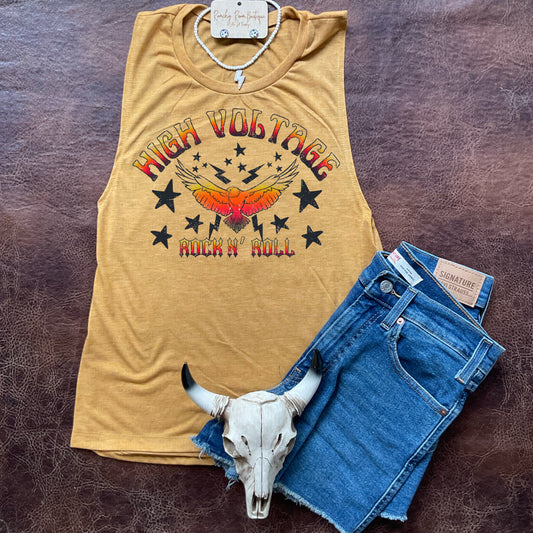 High Voltage Rock n Roll Tank - Ranchy Roan Boutique 