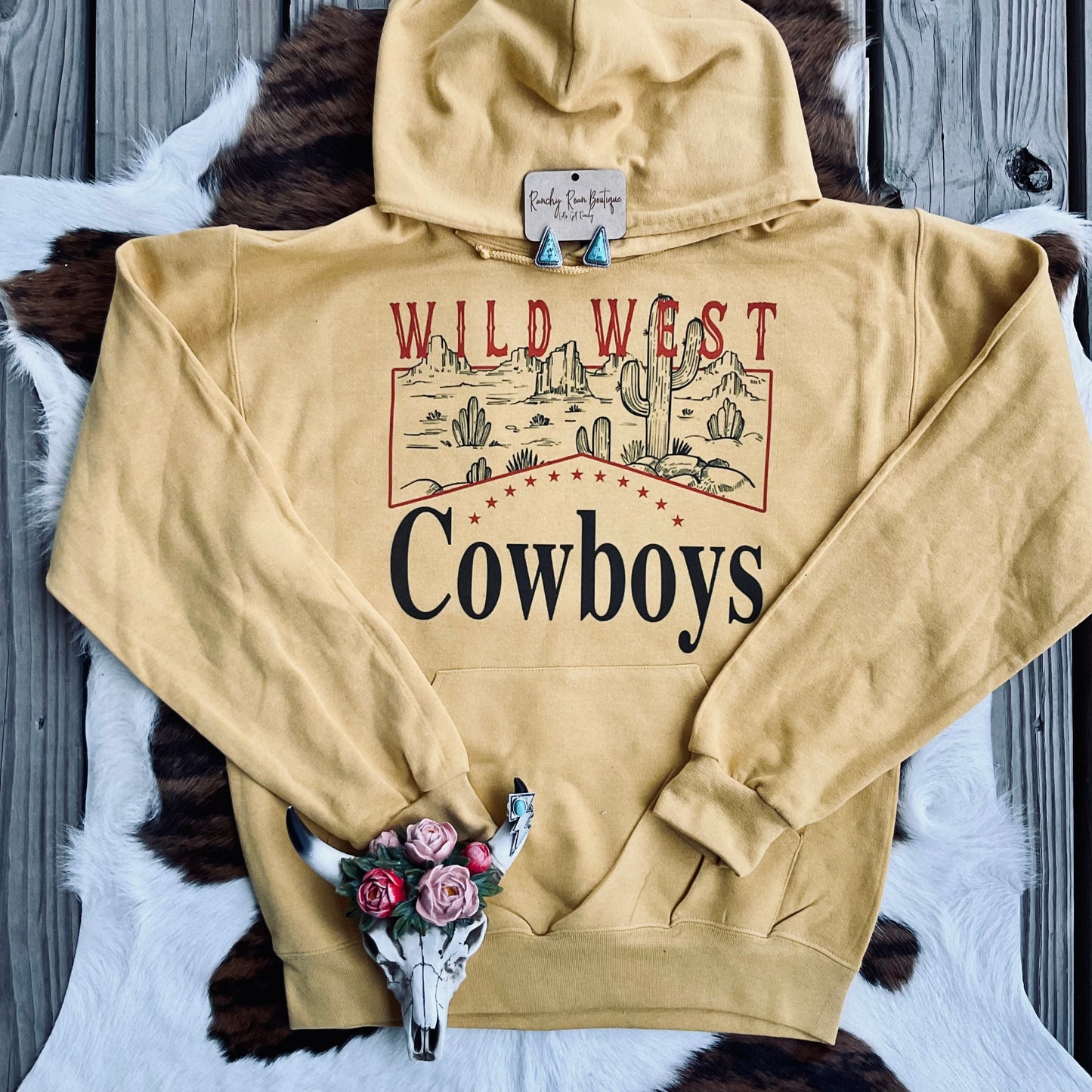 Wild West Cowboy Hoodie - Ranchy Roan Boutique 