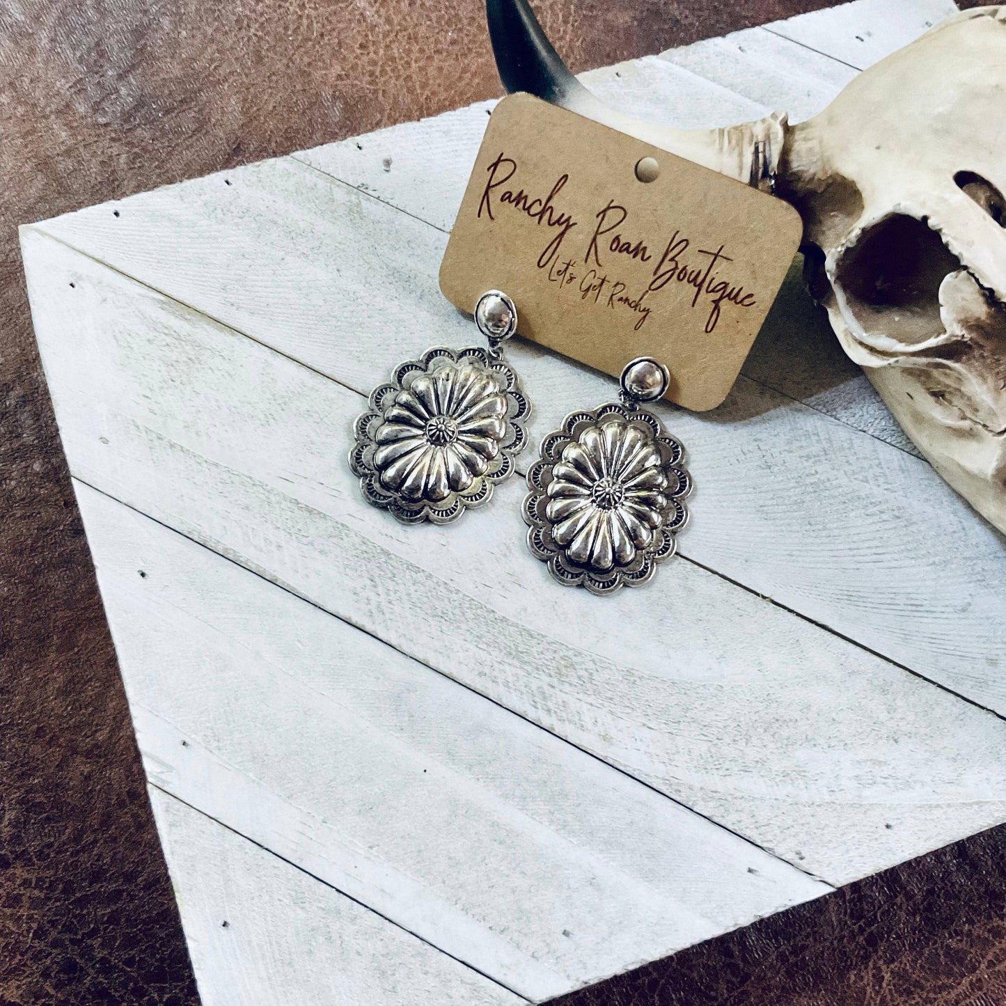 Concho Stud Western Earrings - Ranchy Roan Boutique 