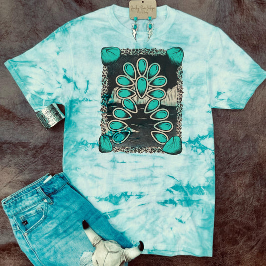 Midnight Turquoise Concho Tee - Ranchy Roan Boutique 